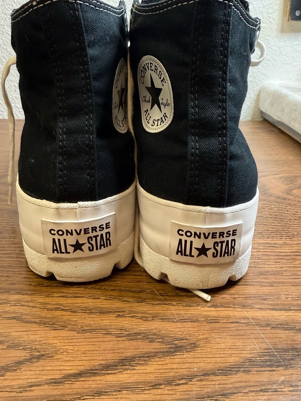 Converse Black and White High Top Canvas Sneakers - Picture 3 of 7